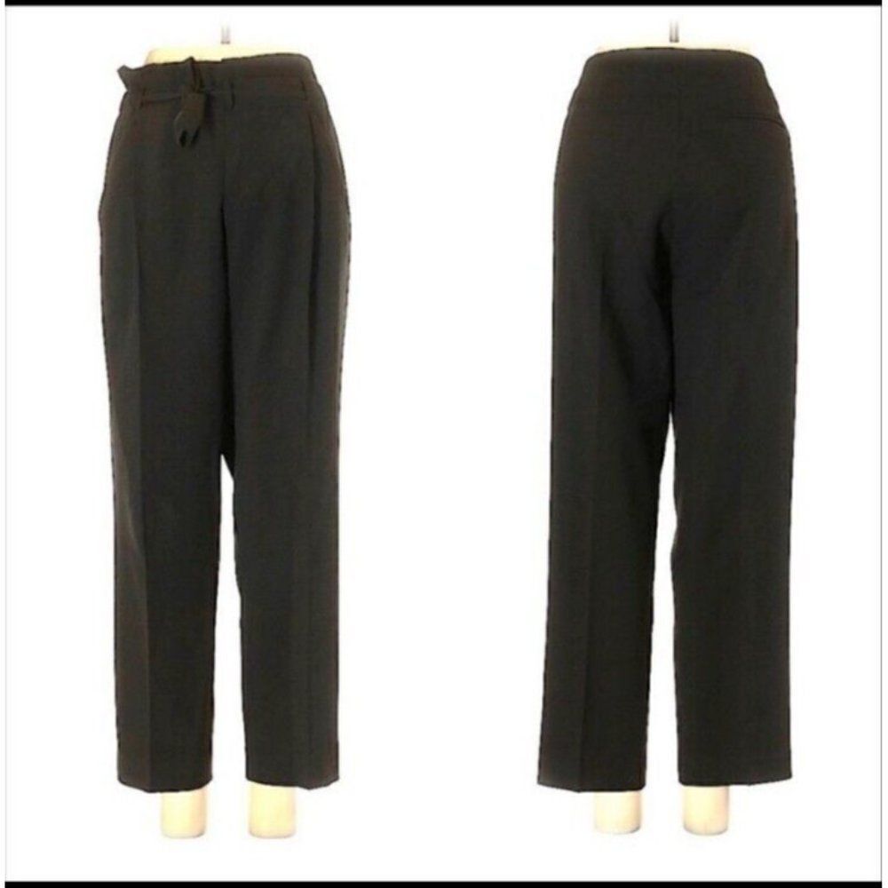 VINCE Pants Women's Black High Waisted Paper Bag Tie Cropped Pockets Size 4 - Picture 1 of 11